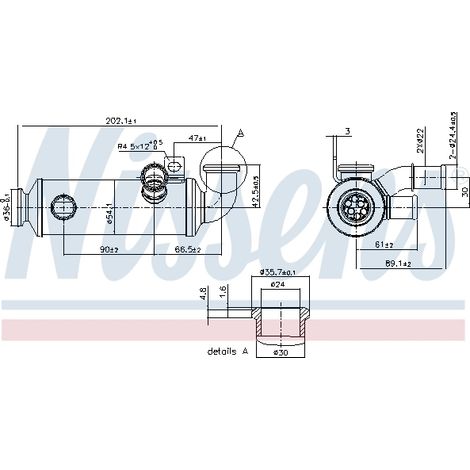 Radiateur, réaspiration des gaz d'échappement Nissens 989274 CITROËN 11717804953