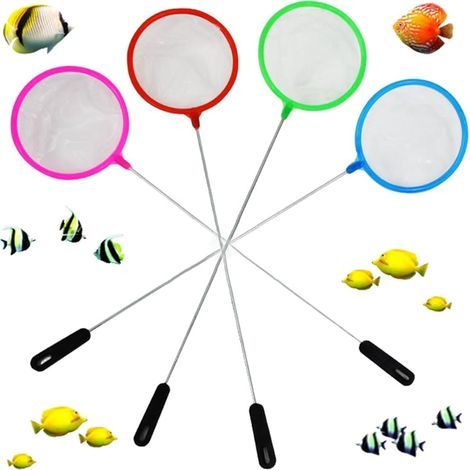 Set mit 4 feinmaschigen Netzen, Edelstahl, weiches Nylon, verstellbarer Griff, für Aquarien (1/5)
