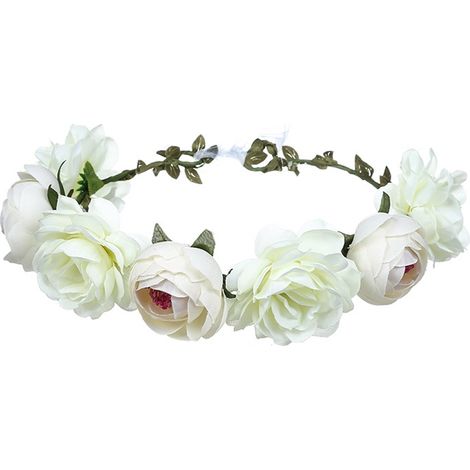 Couronne De Fleurs - Couronne De Rose Ajustable En Soie - Pour Mariage Fête Anniversaire Séance Photo - 1 Pièce (1/5)