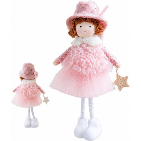 Adorable poupée ange en peluche douce, décoration à suspendre pour les fêtes (1/5)