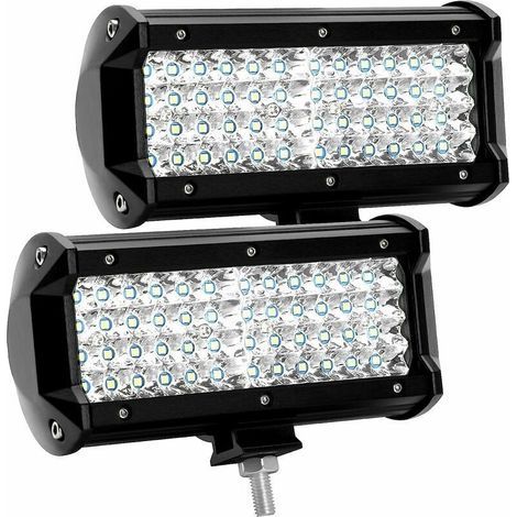 Projecteur LED 12V 300W 7 pouces – 27.000 lumens – Étanche IP67 – Pour véhicules tout-terrain. SUV. camion. bateau – 2 pièces - 000lm (1/5)