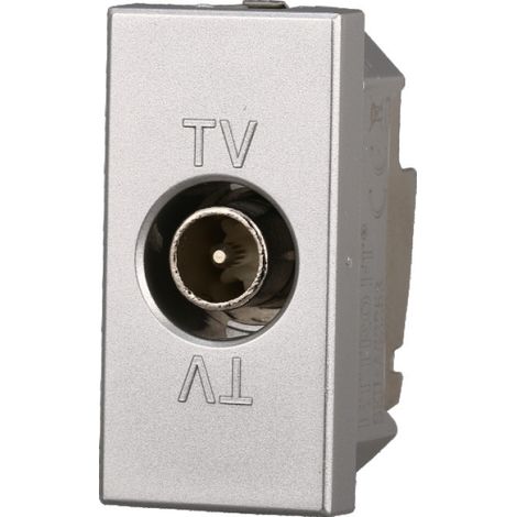 ETTROIT AG2253 Connecteur de Prise TV Pass-through Mâle Couleur Gris Compatible avec Bticino Axolute