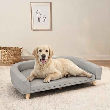 Couchage pour chien grigio en poliestere MDF 98 x 67 x 25 cm (1/5)
