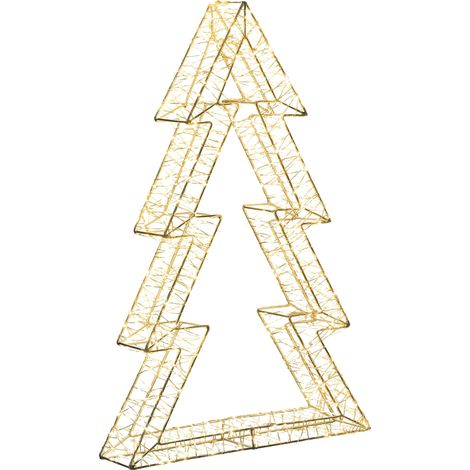Garden LED Decoration Silver Metal 60 x 8 x 40 cm Indoor Outdoor Christmas Tree Seasonal Accessory Home Décor with Lights AKERAN (1/5)