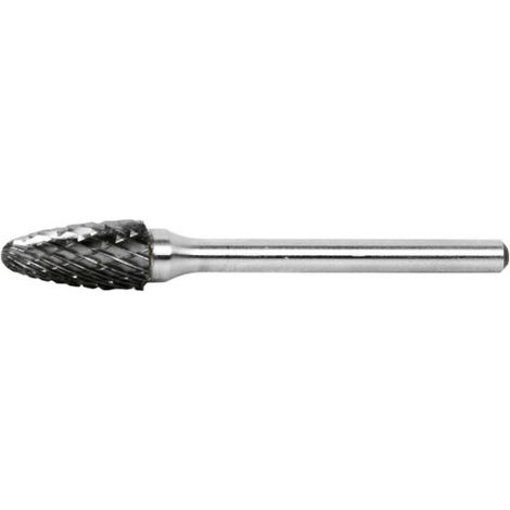 Fresa Rotativa Metal Duro Dentado Cruzado Árbol Punta Redondeada Ø 10mm - Largo corte 19mm - L 65mm