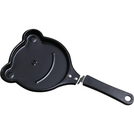 Mini poêle à œufs pour petit-déjeuner, multi-styles, antiadhésive, pour pancakes et crêpes, motif Homefrog (2 pièces, noir) (1/3)