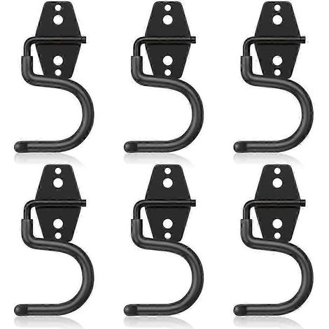 Lot de 6 crochets métalliques pour garage, crochets en S robustes, support à outils, adaptés à l'organisation des murs de garage, des abris de jardin et du jardin. (1/5)