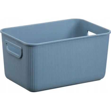 Caja de almacenamiento Plast-team akita storage s superficie acanalada asas integradas