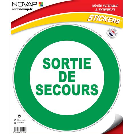 Panneau Sortie de secours - Vinyle adhésif Ø300mm - 4031910