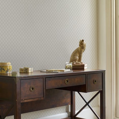 Papier peint intissé Laura Ashley Mr Jones Dove 1005 x 52cm Gris beige (1/5)