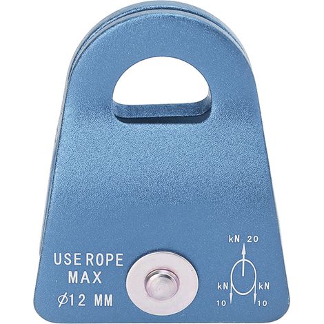 20 kN Umlenkrolle aus Aluminium-Magnesium-Legierung, Einzelrolle für Bergsteigen und Skifahren (blau) (1/5)