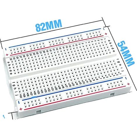 Placa de prototipado sin soldadura, 830 y 400 puntos de conexión, diseño compacto, 1 unidad de 400 puntos. (1/2)