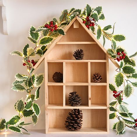 Guirlande de Noël aux baies rouges et pommes de pin, décorations de Noël artificielles pour cheminée intérieure et extérieure, décoration hivernale et de Noël. (1/5)