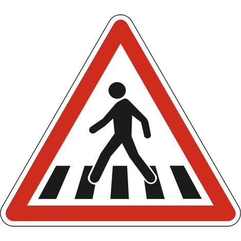 Panneau de signalisation danger - Passage pour piétions - Triangulaire - Gamme Ecolign - Classe 1 - 500mm