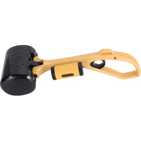 Pelle à crottes pour animaux de compagnie, multifonction, légère, portable, à long manche, avec distributeur de sacs à excréments, pour cour extérieure, jaune et noir (1/5)