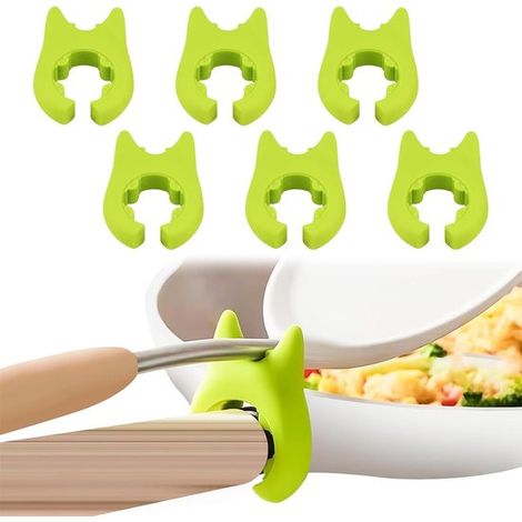 Portautensili da cucina - Porta cucchiaio - Per cucinare e cuocere al forno - Silicone resistente al calore - 6 pezzi - Colori assortiti (1/5)