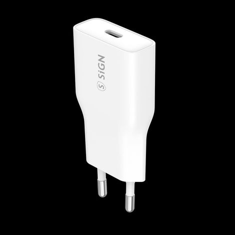 Sign gan ultra slim schnellladegerat usb c pd qc30 20w - wei