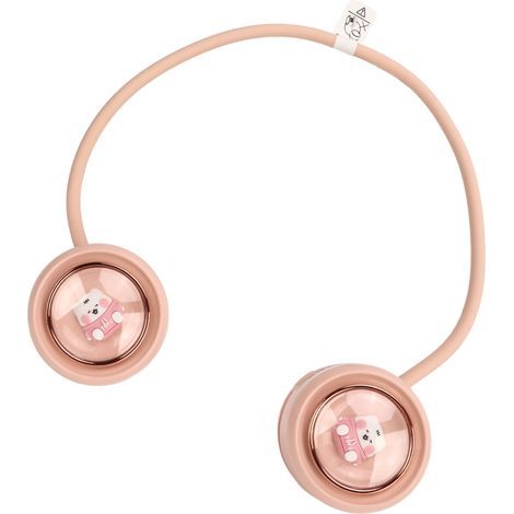 Multifunktionaler und leiser 3-stufiger USB-Nackenventilator, leistungsstark und tragbar, ideal für Camping und Reisen im Freien (rosa). (1/5)