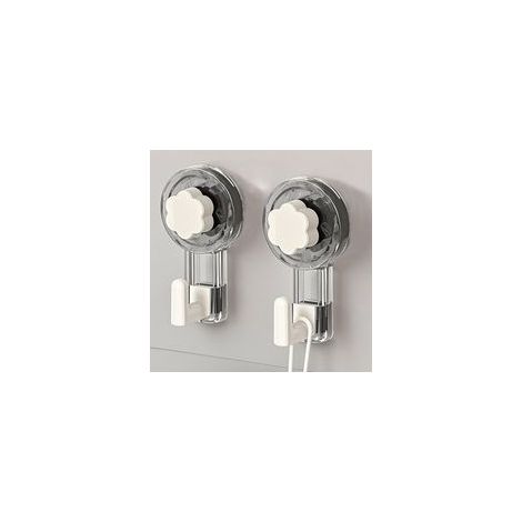 2 articles Accroche Serviette Salle de Bain, Crochet Ventouse Extra Puissantes (62mm) Réutilisables pour Salle de Bain, Cuisine, Camping & Voiture, Bathroom Towel Suction Hooks (1/5)
