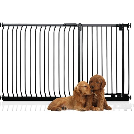 Bettacare Extra Tall Elite Dog Gate, 171cm - 180cm, Matt Black, Extra Tall 96.8cm in Height, Pressure Fit Pet Gate