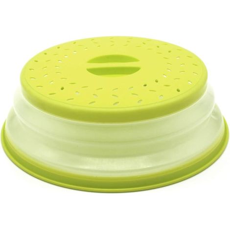 Cloche Micro Ondes- Couvercle Pliable Couverture de Protection Anti-éclaboussures Passoire pour Fruits et Légumes sans BPA et Non Toxique (Vert)-Fei Yu (1/5)
