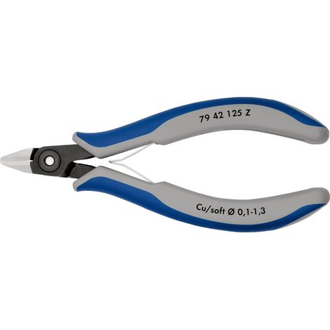 KNIPEX 79 42 125 Z Pince coupante de côté pour l’électronique de précision avec poignées multimatières brunie 125 mm (1/4)