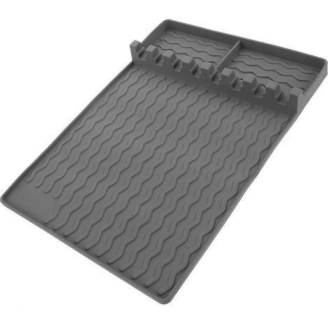 Tapis de barbecue compatible avec les grilles latérales, tapis de récupération des graisses et des aliments, 41 x 29 x 2 cm, 1 pièce (1/5)