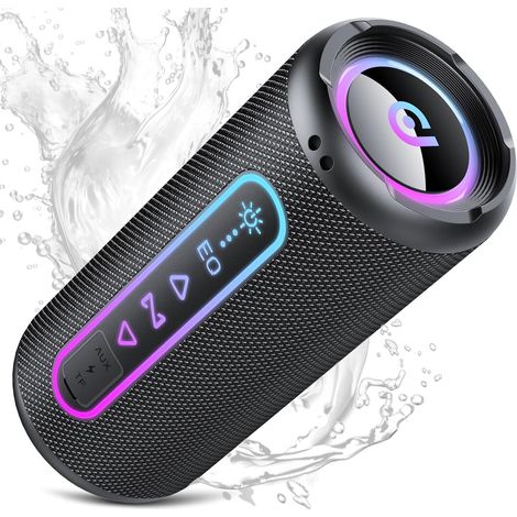 Enceinte Bluetooth 5.4, 25W Enceinte Bluetooth Puissante Portable avec Bass Puissantes, TWS Stéréo Haut Parleur sans Fil, Autonomie 24H, Lumière RGB, Étanche IPX7, Speaker pour Fêtes Voyage, TF/AUX (1/5)