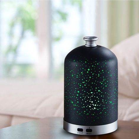 Lampe à huile essentielle en verre 3D à sept couleurs, diffuseur d'arômes, humidificateur, appareil à lumière colorée, norme européenne (1/5)