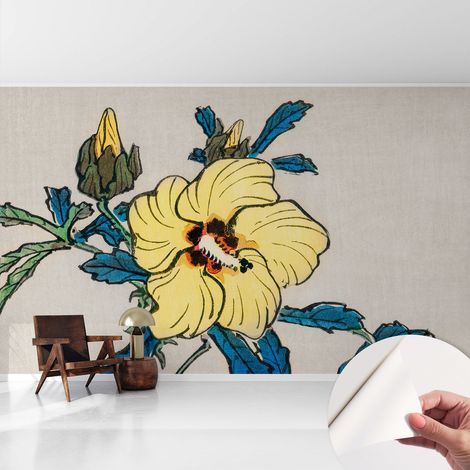 Fototapete Selbstklebend - Wanddekoration - Wandfolie - 3D Tapete Wand - Wohnungsdeko Gelbe Blume 416x254 cm (1/5)