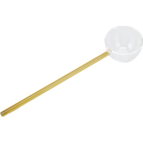 Cuillère à Mélanger en Verre Résistante à la Chaleur, 100ML, Idéale pour Café, Thé, Cuisine Maison ou Restaurant, Jaune