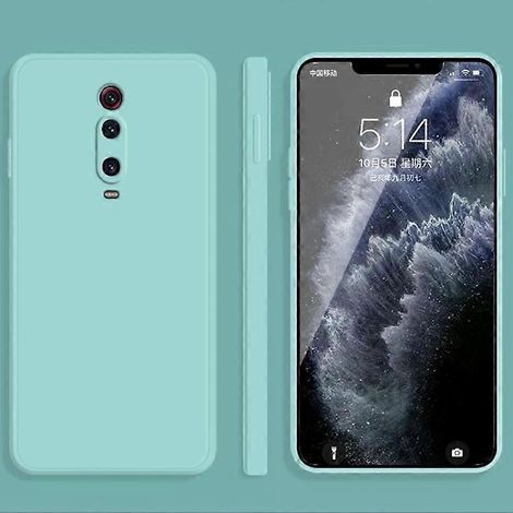 Coque Xiaomi Redmi K20 Pro - Silicone liquide uni, protection intégrale, bleu ciel (1/5)