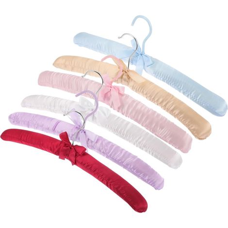 Lot de 6 cintres rembourrés antidérapants en tissu brodé (1/5)