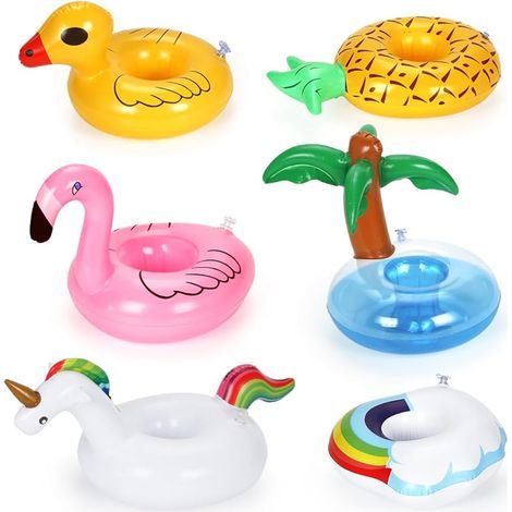 Porte Gobelet Piscine,Porte Verre Piscine,Porte-Boissons Piscine Gonflable,Bar Flottant pour Piscine,Porte Gonflable pour Baignade Fêtes de Plage Eté (1/4)
