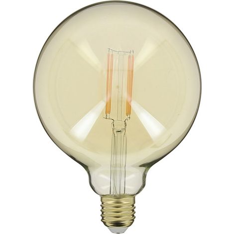 Xanlite – Ampoule LED E27 vintage globe 3,8W (30W eq.) – 350 lumens blanc chaud 1800K – Verre ambré – Durée de vie 15000h