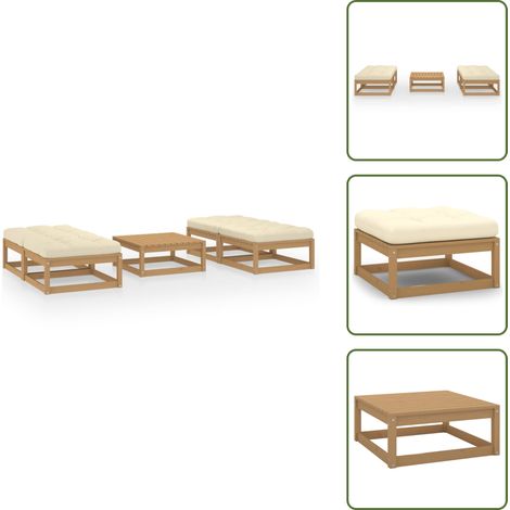 Salotto da giardino - vidaXL Set Divani da Giardino 5 pz con Cuscini Legno Massello di Pino - Divano in legno