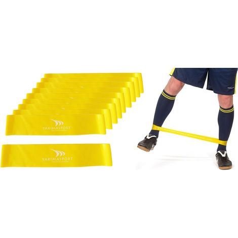 Bande de fitness - lot de 20 bandes jaunes - faible résistance