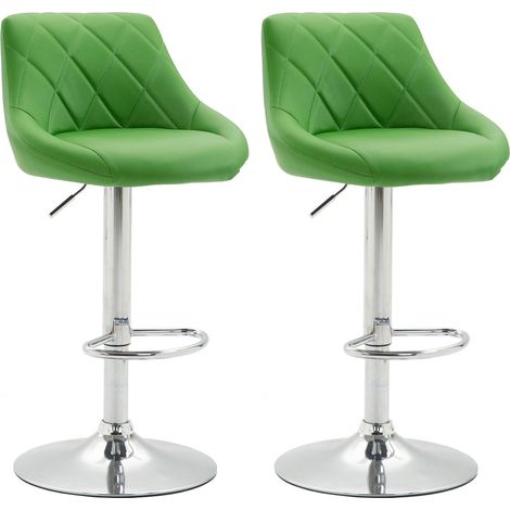 Lot de 2 tabourets de bar Lazio similicuir Vert (1/3)