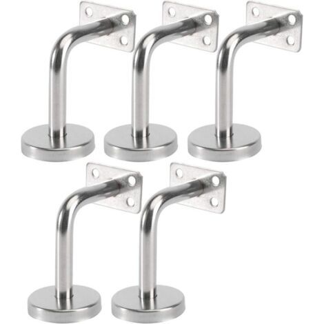 Lot de 5 Support Main Courante Inox - Murale Supports de Main Courante pour Escalier Exterieur Intérieur, Rampe Escalier Bois, Rail D'escalier (6x8x5cm/2.7x3.1x2.0in)dyk-alovez
