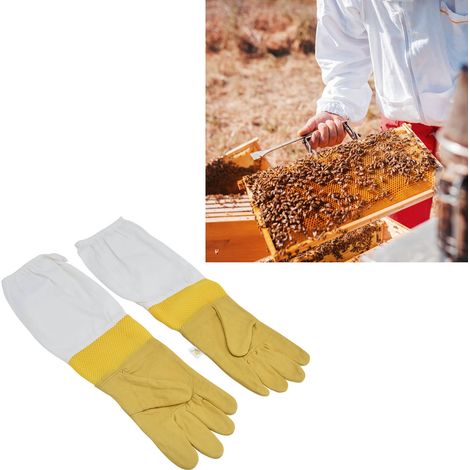 Gants d'apiculture en peau de mouton à mailles XL, respirants et résistants aux abeilles. (1/5)