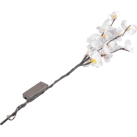 Branches de fleurs Phalaenopsis lumineuses de 74 cm (29 pouces), fleurs artificielles en soie, décoration florale, lumières florales étanches pour la maison, les fêtes de Noël et le jardin (vase non i (1/5)