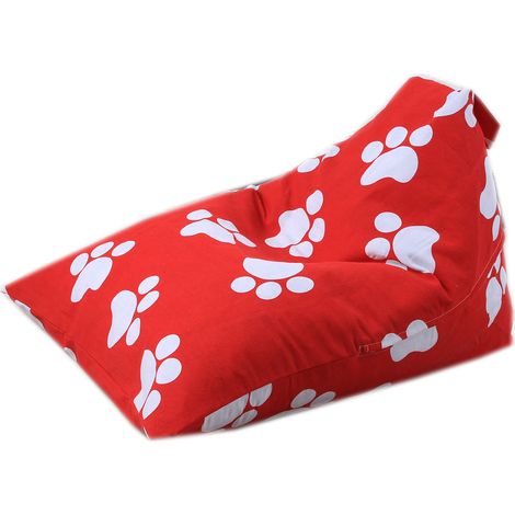 Sac de rangement pour jouets (empreinte de patte rouge) avec poignée et siège en toile de qualité supérieure pour enfants et adultes (1/5)