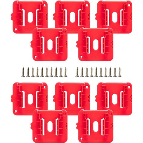 10/5er-Pack Batteriemontagesockel für 18-V-Batterien zur sicheren Anzeige und Organisation der Batteriemontage (1/5)