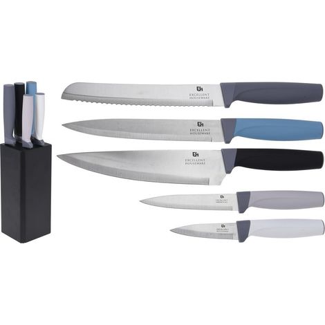 EXCELLENT taco universal + 6 cuchillos , Taco universal + 6 cuchillos de cocina, un completo set diseñado para tener siempre a mano las herramientas esenciales de corte, combinando (1/3)