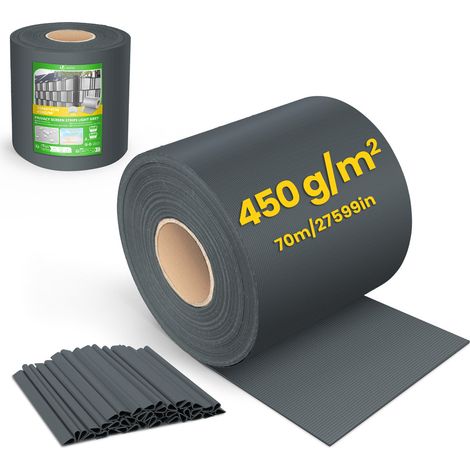 Vounot – Brise vue occultant PVC 450g/m² 19cm x 70m – Résistant aux UV et intempéries – Installation facile avec clips inclus