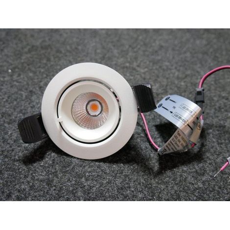 Spot encastre downlight blanc mat rond Ø 80mm orientable LED 6W 3000K 520lm 36° 230V non-dimmable IP20 GIMBLE IN 68 SLV (1/3)