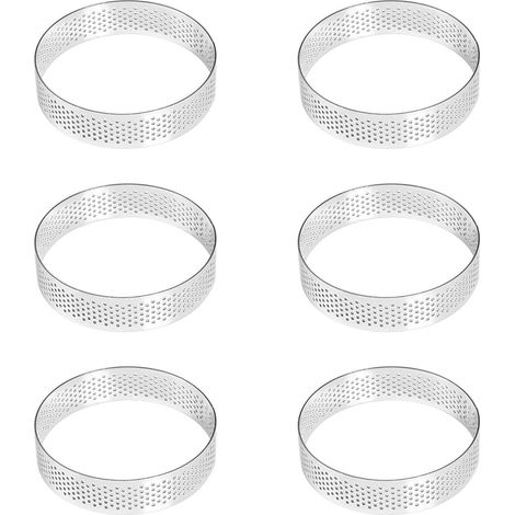6 Perforated Stainless Steel Pie Circles - Heat for Mousses, Pies (1/5)