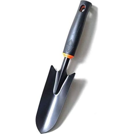 Pelle de jardin étroite avec poignée ergonomique pour plantation, repiquage, désherbage et déplacement - 1 pièce - Noir (1/3)