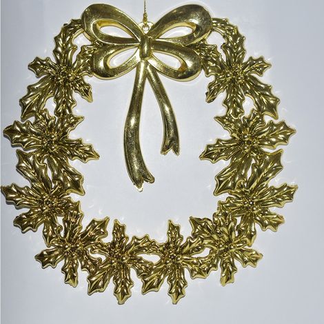 Ghirlanda da addobbi natalizi per decorazioni albero di natale 20 cm oro (1/5)