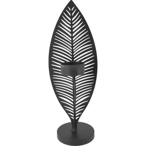 en fer forgé noir minimaliste et créatif en forme de feuille (1/5)